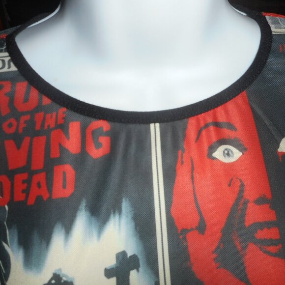 NWOT Dolls Kill Horror Halloween sheer vintage style shirt, Medium - Picture 2 of 4